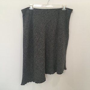 STYLE & CO Women's Black & White Peppered Patterned Angled Skirt Hem, Size 18W